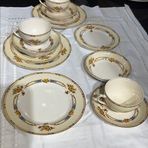 Antique J&G Meakin Dishes- 2 groups of 5 (total 10) No Dinner Plates